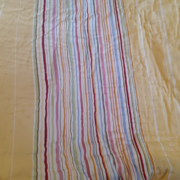 Pottery Barn Yellow Cotton Stripe Hand-stitched Quilt - Picture 7 of 15